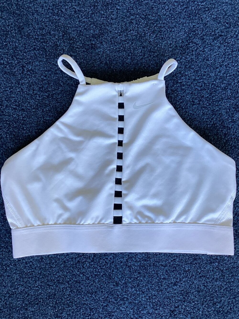 Nike White High Neck Tank With Cutouts - Medium